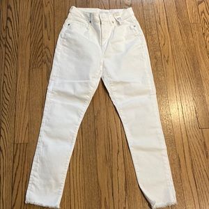 Loft white fringe hem jeans